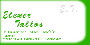 elemer tallos business card